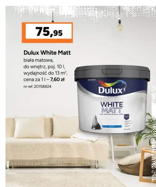 Farba Dulux White Matt biała matowa
