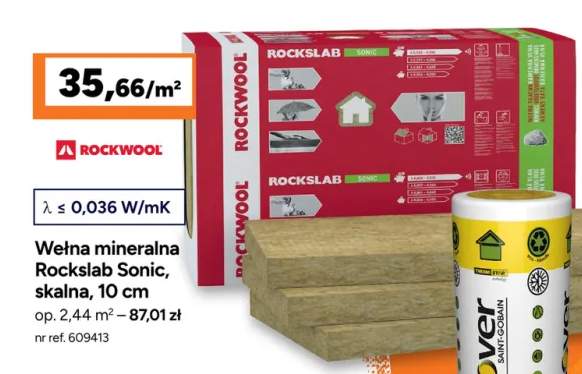 Wełna mineralna Rockwool Rockslab Sonic 10 cm