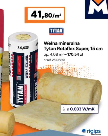 Wełna mineralna Tytan Rotaflex Super 15 cm