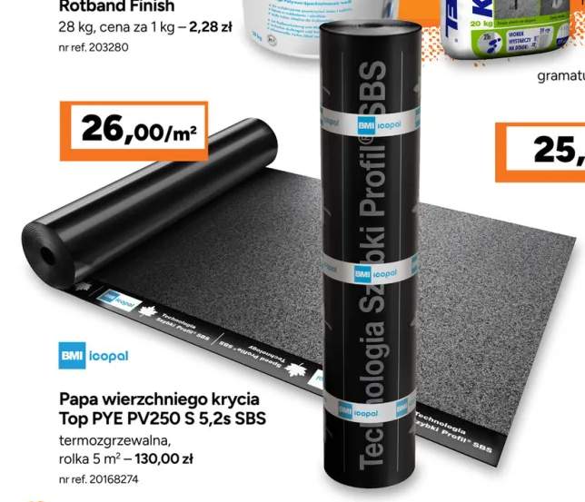 Papa wierzchniego krycia Icopal Top PYE PV250 S 5,2s SBS