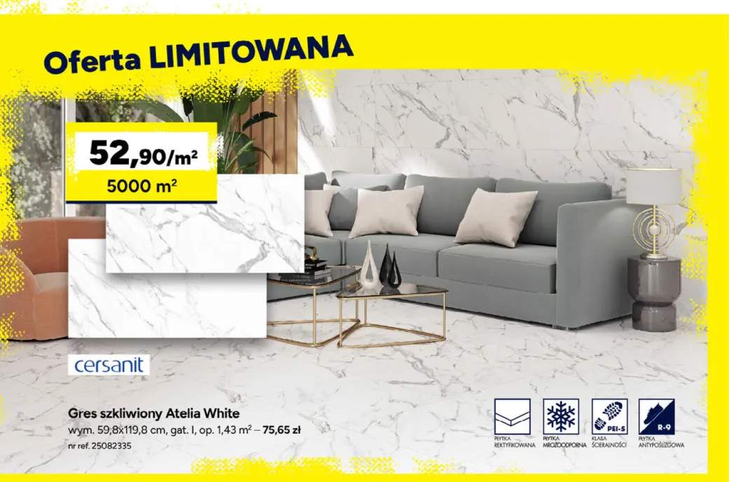 Gres szkliwiony Cersanit Atelia White