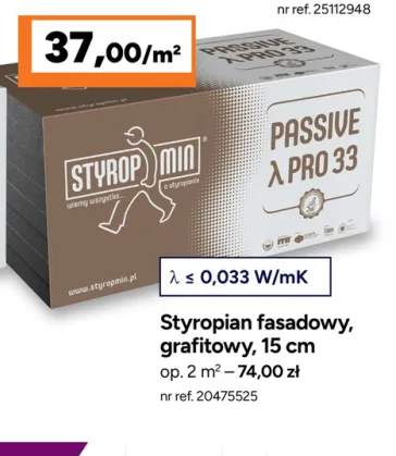 Styropian fasadowy grafitowy 15 cm Styropmin