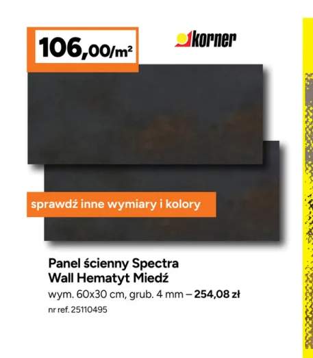 Panel ścienny Spectra Wall Hematyt Miedź Korner