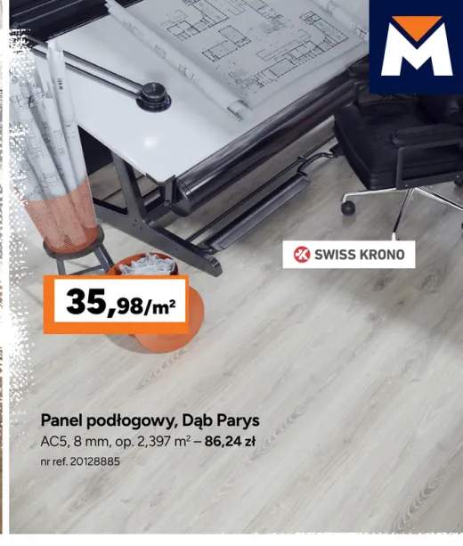 Panel podłogowy Dąb Parys Swiss Krono