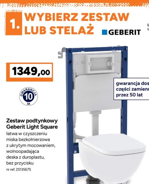 Zestaw podtynkowy Geberit Light Square
