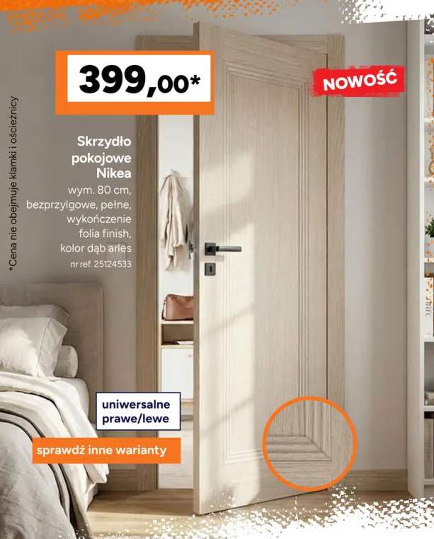 Skrzydło pokojowe Nikea bezprzylgowe pełne wykończenie folia finish